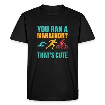 Vous avez couru un marathon ? C’est mignon. Triathlète Triat - T-shirt Premium bio Homme - noir - Devant - Nico (187cm)