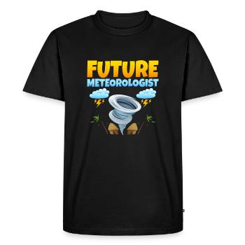 Météorologue du futur Météorologie Météorologie - T-shirt Premium bio Homme - noir - Devant - Nico (187cm)