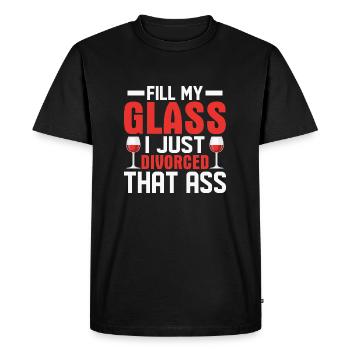 Remplir mon verre Je viens de divorcer ce cul divorcé w - T-shirt Premium bio Homme - noir - Devant - Nico (187cm)