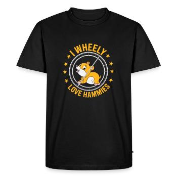 Hamster I Wheely Love Hammies - Men's Premium Organic T-Shirt - black - Front - Nico (187cm)