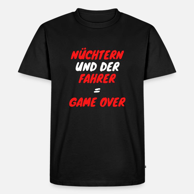 Nüchtern und Fahrer - Männer Premium Bio T-Shirt - Schwarz