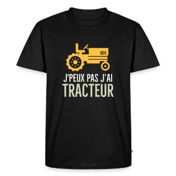 Tracteur - T-shirt Premium bio Homme - noir - Devant - Nico (187cm)