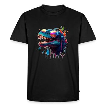 Dragon crocodile à la fête et à la célébration en couleur colorée - T-shirt Premium bio Homme - noir - Devant - Nico (187cm)