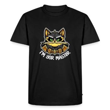 chat - je suis ton maitre - T-shirt Premium bio Homme - noir - Devant - Nico (187cm)