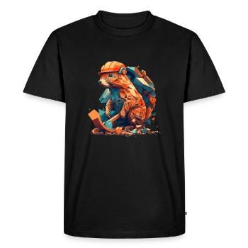 Travaux de castor sur le chantier de construction - T-shirt Premium bio Homme - noir - Devant - Nico (187cm)