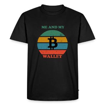 BTC Retro ME and MY Wallet - Men's Premium Organic T-Shirt - black - Front - Nico (187cm)