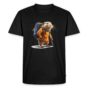 Le rat-taupe commence son aventure en plein air - T-shirt Premium bio Homme - noir - Devant - Nico (187cm)