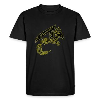 Dragon tribal noir et jaune - T-shirt Premium bio Homme - noir - Devant - Nico (187cm)