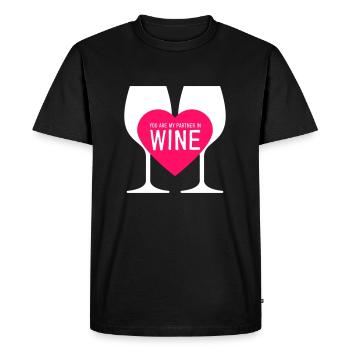Partner in wine - Men's Premium Organic T-Shirt - black - Front - Nico (187cm)