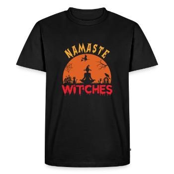 Namaste Sorcières Yoga Halloween - T-shirt Premium bio Homme - noir - Devant - Nico (187cm)