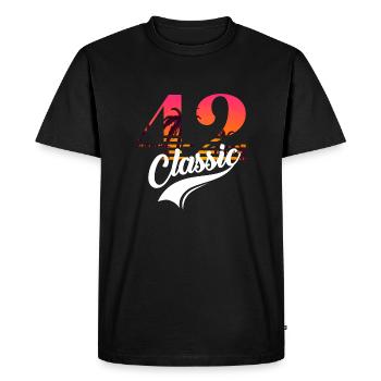 Vintage 1942-42e anniversaire - T-shirt Premium bio Homme - noir - Devant - Nico (187cm)
