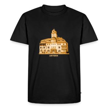 Artern Rathaus Kyffhäuser Unstrut Thüringen - Men's Premium Organic T-Shirt - black - Front - Nico (187cm)