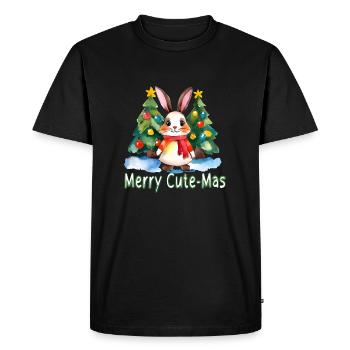 Joyeux lapin mignon - T-shirt Premium bio Homme - noir - Devant - Nico (187cm)