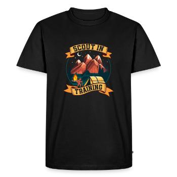 Sur le chemin de l’éclaireur : T-shirt en mode d’entraînement - T-shirt Premium bio Homme - noir - Devant - Nico (187cm)