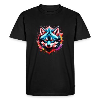 loup tatouage - T-shirt Premium bio Homme - noir - Devant - Nico (187cm)