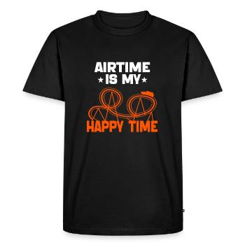 Airtime is My Happy Time Funny Roller Coaster - Men's Premium Organic T-Shirt - black - Front - Nico (187cm)