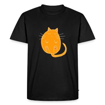 chat endormi - T-shirt Premium bio Homme - noir - Devant - Nico (187cm)