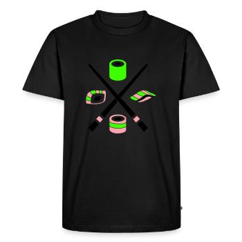 sushi - T-shirt Premium bio Homme - noir - Devant - Nico (187cm)
