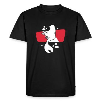 Drapeau de plongée drôle - sirène plongeuse - T-shirt Premium bio Homme - noir - Devant - Nico (187cm)