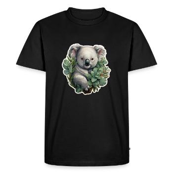 Koala à l’eucalyptus - T-shirt Premium bio Homme - noir - Devant - Nico (187cm)