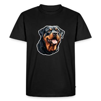 Rottweilerkopf - Men's Premium Organic T-Shirt - black - Front - Nico (187cm)