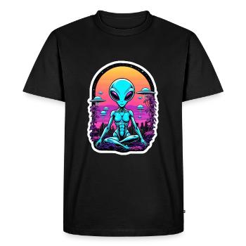 Méditation extraterrestre - T-shirt Premium bio Homme - noir - Devant - Nico (187cm)