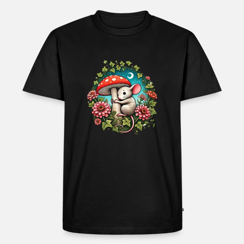 Maus - Männer Premium Bio T-Shirt - Schwarz