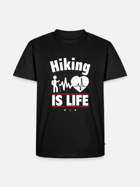 Hiking is life - Men's Premium Organic T-Shirt - black