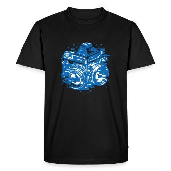 Appareil photo Binary Glitch - Photographie Numérique Rétro A - T-shirt Premium bio Homme - noir - Devant - Nico (187cm)