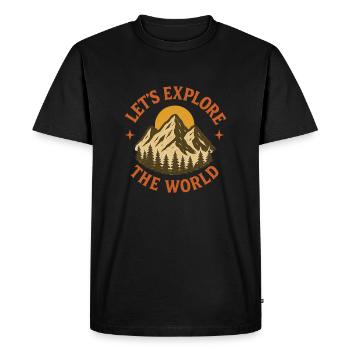 Explorons le monde - T-shirt Premium bio Homme - noir - Devant - Nico (187cm)