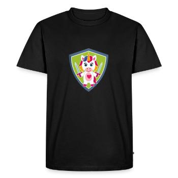 Licorne Ange Gardien - T-shirt Premium bio Homme - noir - Devant - Nico (187cm)