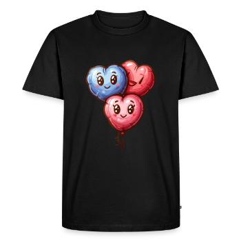 Balloon hearts also for children and birthdays - Men's Premium Organic T-Shirt - black - Front - Nico (187cm)