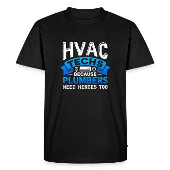 techniciens hvac parce que les plombiers ont besoin de héros Design - T-shirt Premium bio Homme - noir - Devant - Nico (187cm)