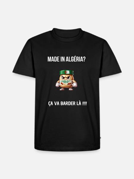 Made in algeria écriture blanche - T-shirt Premium bio Homme - noir