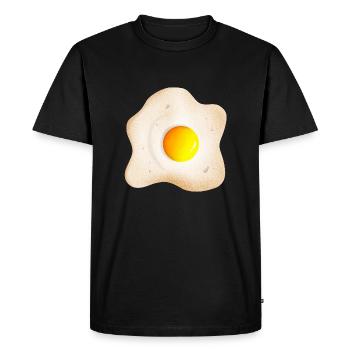 Fried fried egg with egg yolk and egg whites - Men's Premium Organic T-Shirt - black - Front - Nico (187cm)
