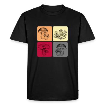 Mushrooms Mushroom connoisseurs Mushroom season Mushroom pickers - Men's Premium Organic T-Shirt - black - Front - Nico (187cm)