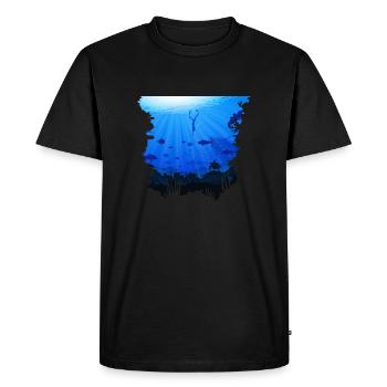 Freedive Diving Apnea Deep Seas Underwater Diver - Men's Premium Organic T-Shirt - black - Front - Nico (187cm)