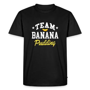 Pudding à la banane de l’équipe - T-shirt Premium bio Homme - noir - Devant - Nico (187cm)