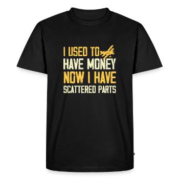 I used to have money now scattered parts Design - Men's Premium Organic T-Shirt - black - Front - Nico (187cm)