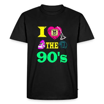 I love the 90s 90er Jahre Geschenk Geburtstag - T-shirt Premium bio Homme - noir - Devant - Nico (187cm)