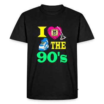I love the 90's 90er Jahre Geschenk Geburtstag - T-shirt Premium bio Homme - noir - Devant - Nico (187cm)