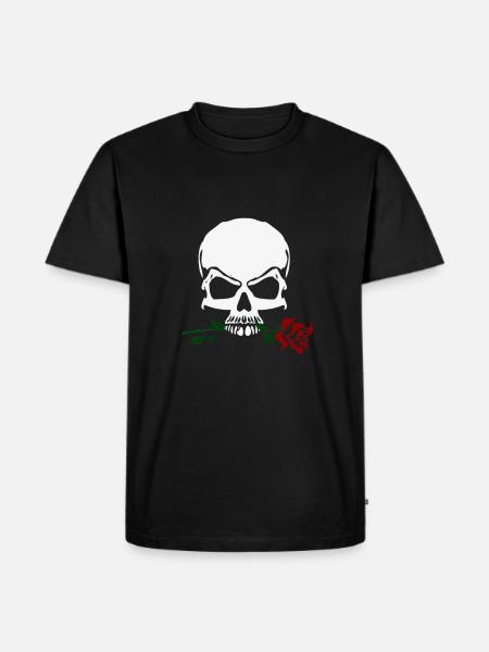 Rose And Skull - Men's Premium Organic T-Shirt - black