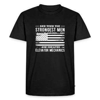 Gestionnaire d’ascenseur - Escalier mécanique Élévateur - T-shirt Premium bio Homme - noir - Devant - Nico (187cm)