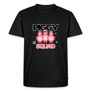 Trois cochons roses - T-shirt Premium bio Homme - noir - Devant - Nico (187cm)