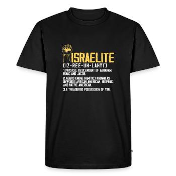 Signification israélite - T-shirt Premium bio Homme - noir - Devant - Nico (187cm)