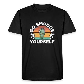 Go Smudge Yourself Sage Cleansing Energy Healing - Men's Premium Organic T-Shirt - black - Front - Nico (187cm)