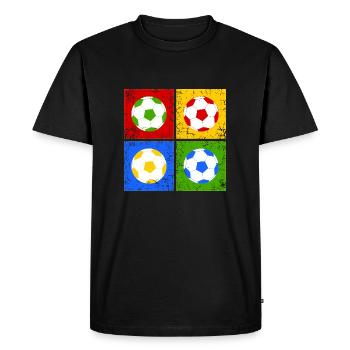 Football pop art - T-shirt Premium bio Homme - noir - Devant - Nico (187cm)