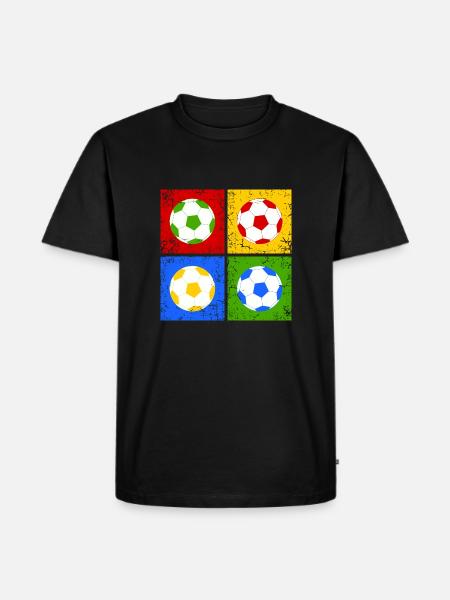 Voetbal popart - Mannen Premium Bio T-shirt - zwart