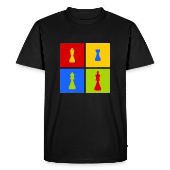 pièces d'échecs colorées - T-shirt Premium bio Homme - noir - Devant - Nico (187cm)