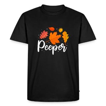 Peeper feuilles d’automne collecte feuille peeping - T-shirt Premium bio Homme - noir - Devant - Nico (187cm)